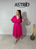 Rochie Helga midi evazați curea în talie