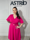 Rochie Helga midi evazați curea în talie