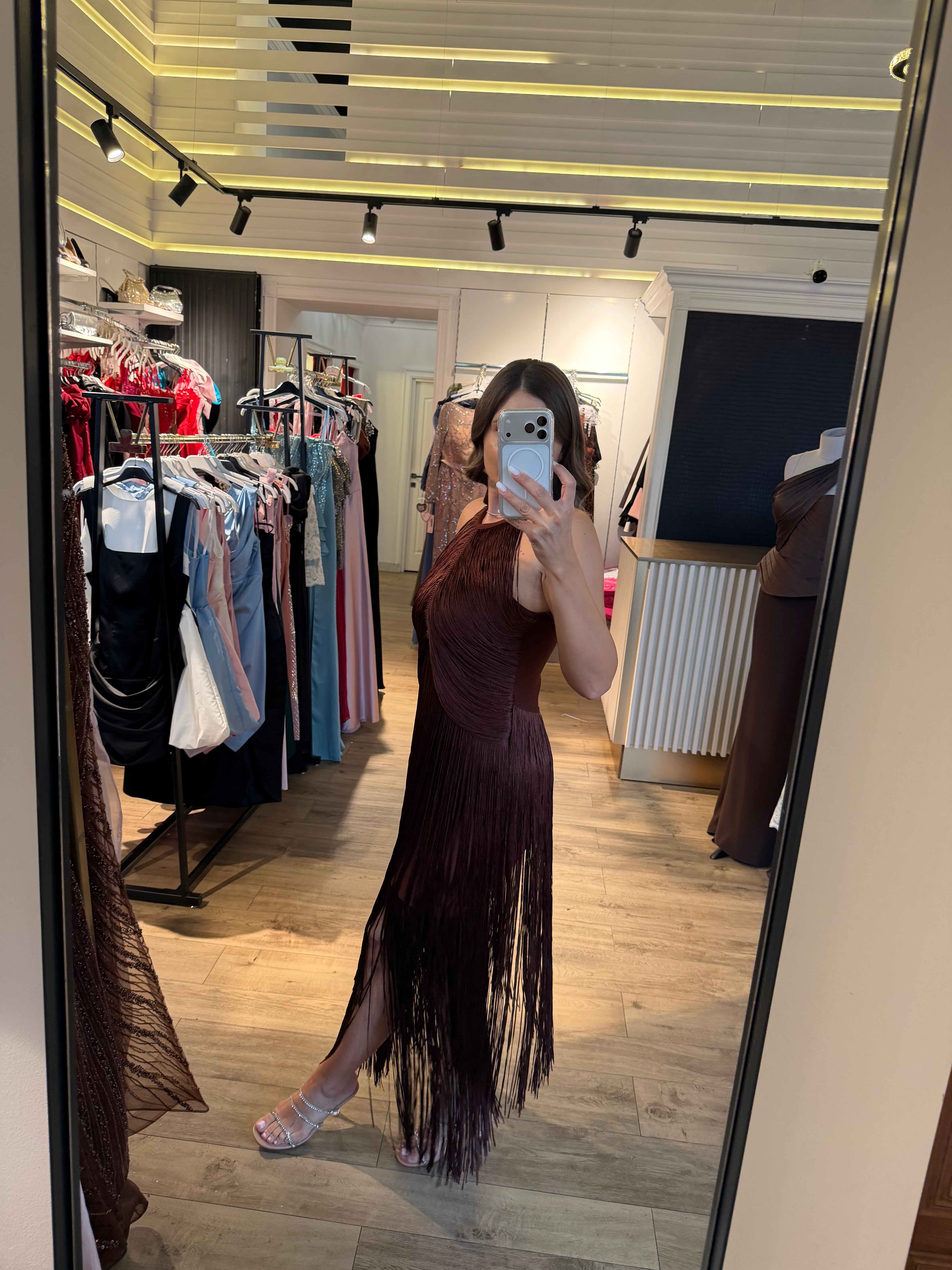 Rochie Fringe midi bandage cu franjuri