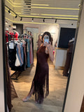 Rochie Fringe midi bandage cu franjuri