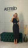 Rochie Callypso midi cu maneci detașabile din dantela