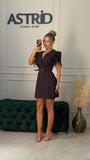 Rochie Ambra scurta cu pene