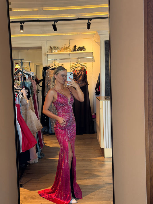 Rochie Crista lunga decorata cu pietre si corset