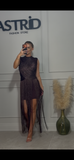 Rochie Amina scurta din bandaj cu franjuri