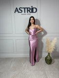 Rochie Devon lungă din licra pe corp crăpătură pe picior și corset la spate