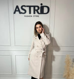 Palton Camelia din cașmir cu nasturi mari