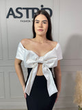Rochie Kleo tip bandaj funda albă la piept decupaj în față