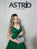 Rochie Mayra scurtă în cloș cu inserții sclipici