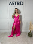 Rochie Ama lungă cu corset și falduri în talie