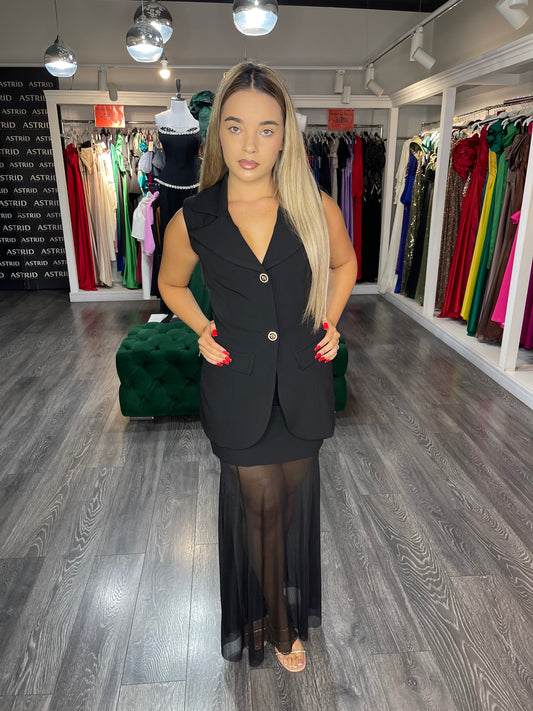 Rochie Mara lungă tiul în partea de jos și vestă în partea de sus