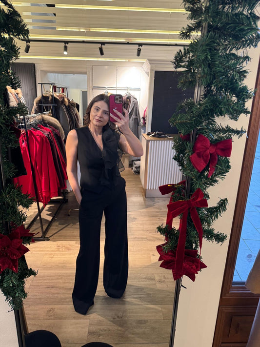 Compleu Sofia din două piese tip maieu cu volane la bust