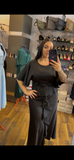 Rochie electra lunga din satin ch aplicatii trandafiri in talie