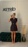 Rochie Bahra scurta tip sacou cu curea in talie
