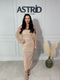 Rochie Opal midi din paiete cu mânecă căzută