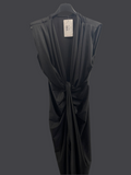 Rochie Nadina midi din lycra cu nod în talie