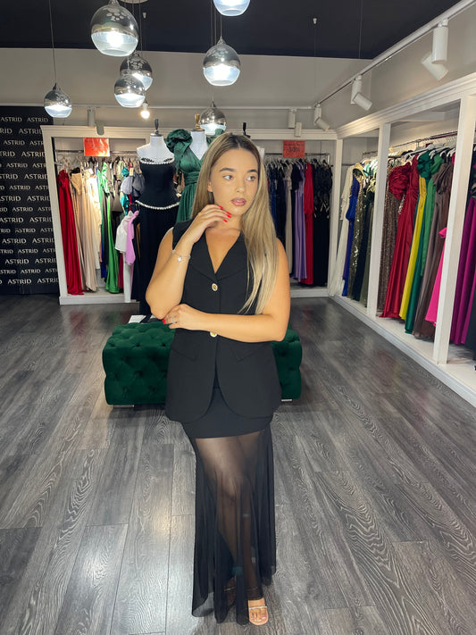 Rochie Mara lungă tiul în partea de jos și vestă în partea de sus