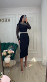 Rochie Alis midi cu aplicatii perle si pietre albe si argintii