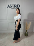 Rochie Kleo tip bandaj funda albă la piept decupaj în față