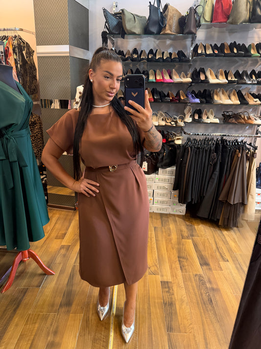 Rochie Callypso midi cu mâneci detașabile din dantela