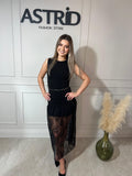 Rochie Onis midi cu fusta din dantela