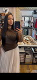 Rochie Brianna midi plisata cu aplicatii margele