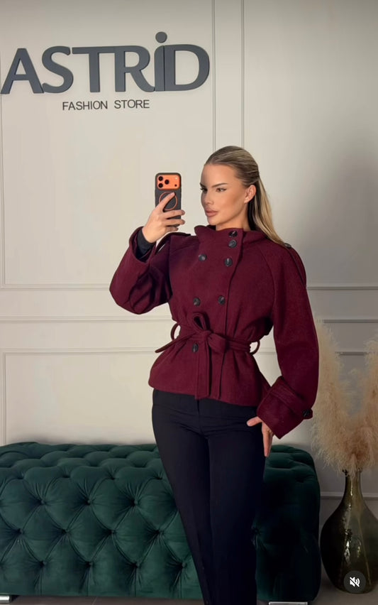 Jacheta Anais scurta cu nasturi dublii si cordon