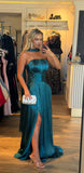 Rochie Iris lunga cu corset si crapatura pe picior
