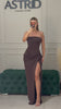 Rochie Milly lunga cu corset si trena laterală cu crapatura pe picior