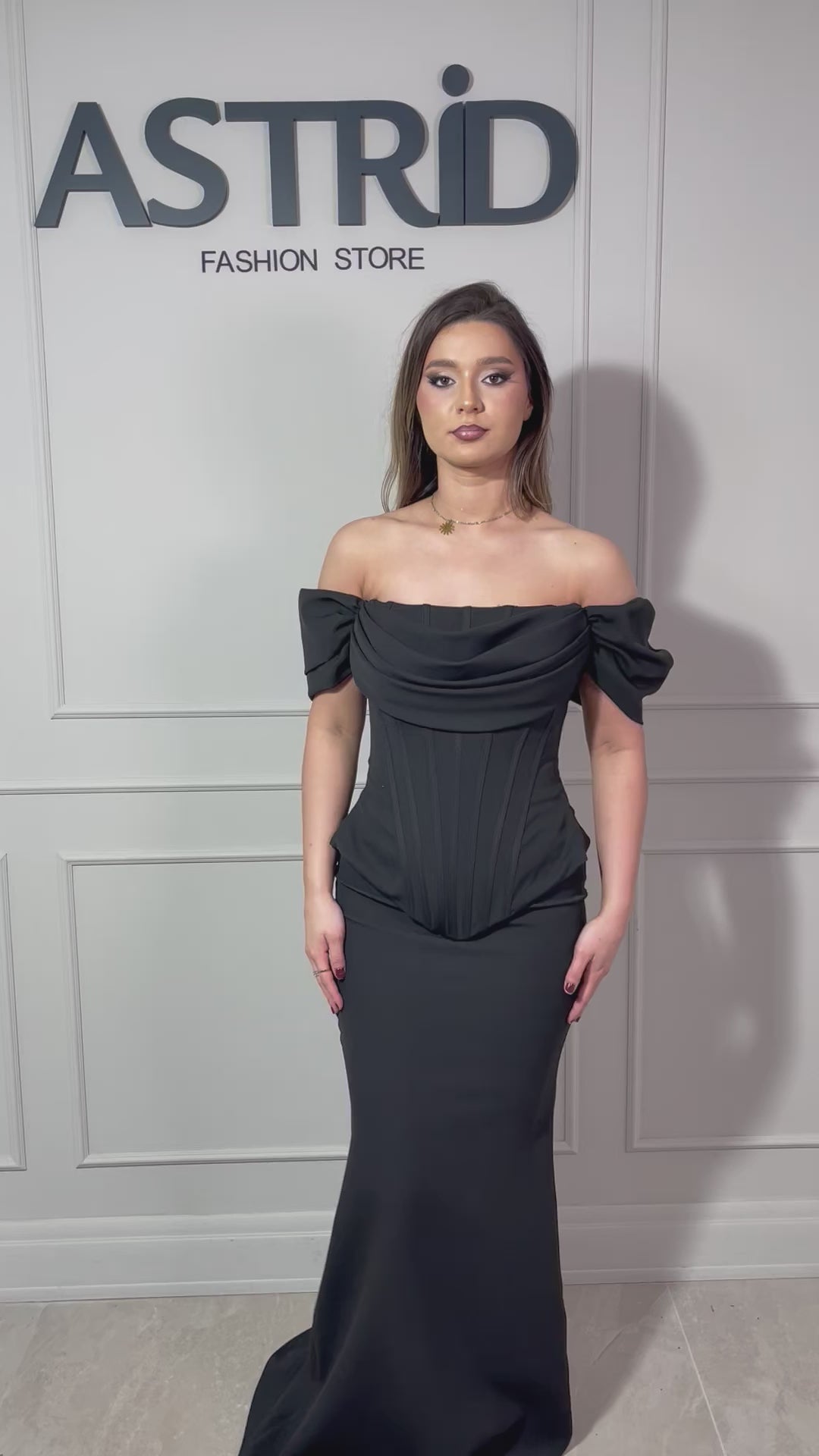 Rochie Clare lungă tip corset cu umeri căzuți