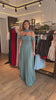 Rochie Green lunga din voal cu maneci barcuta si peplum in talie