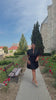 Rochie Delicia scurta in clos cu detalii nasturi aurii