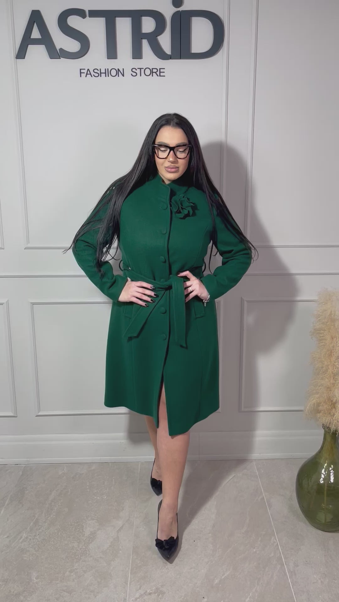 Paton Gart închidere cu naturi cordon în talie și accesoriu floare