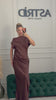 Rochie Alara lunga maro satinata