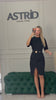 Rochie Harper midi cu maneci trei sferturi si curea in talie