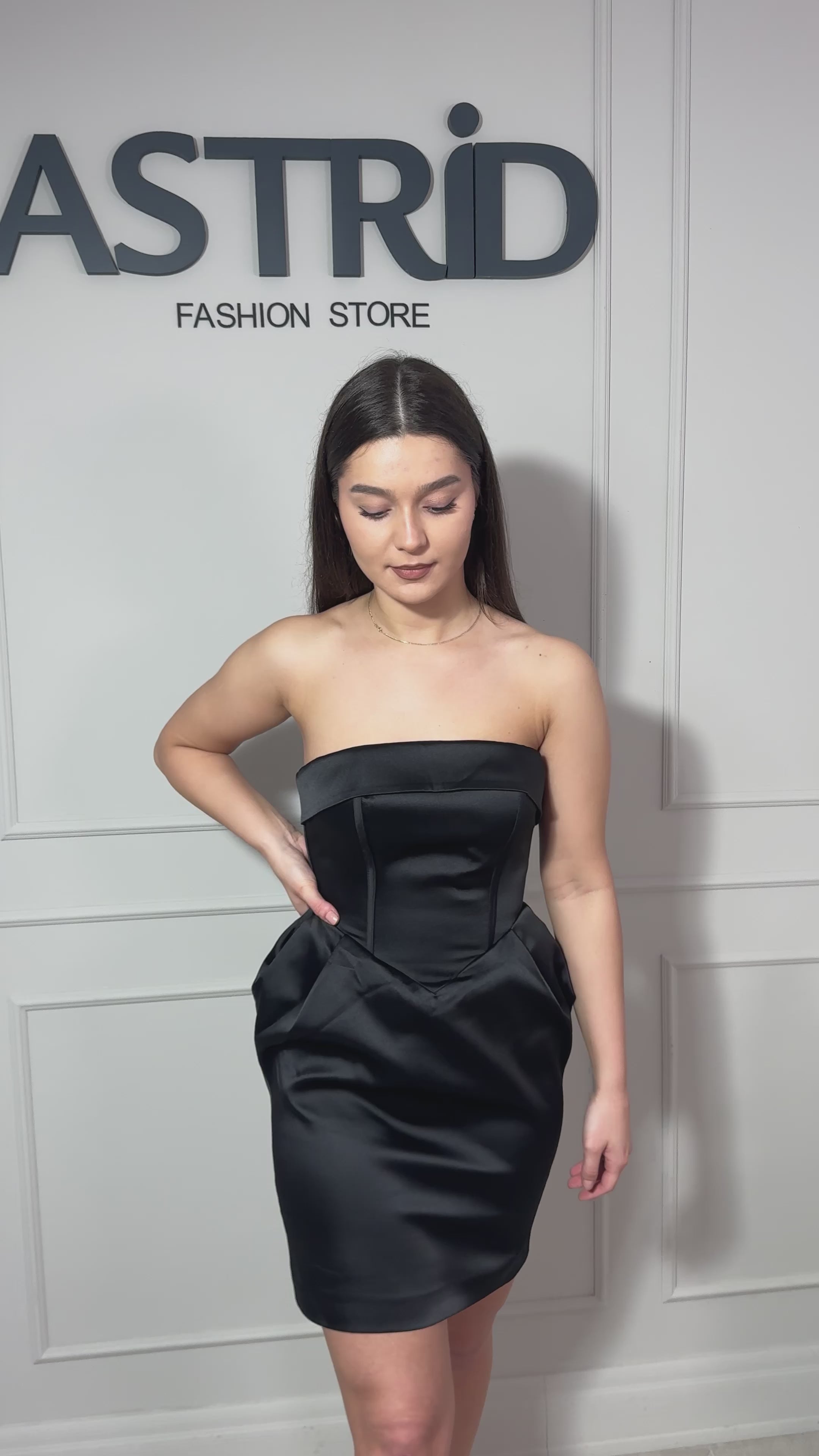 Rochie Jessie scurtă bust dublu și buzunare