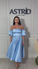 Rochie Florina midi cu corset și mânecă bufantă